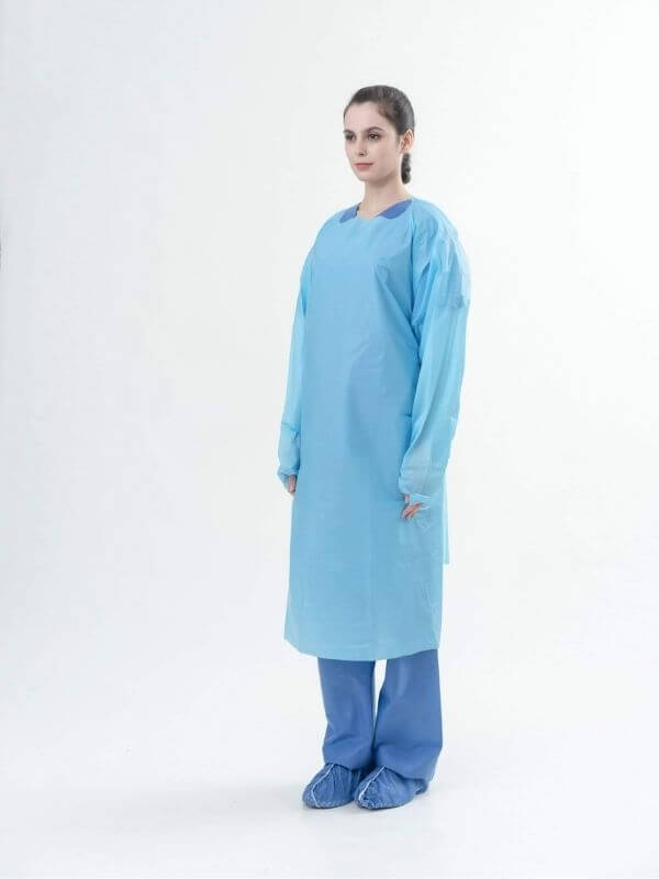 Sterile Non Woven Blue AAMI Level 3 Reinforced Surgical Gown