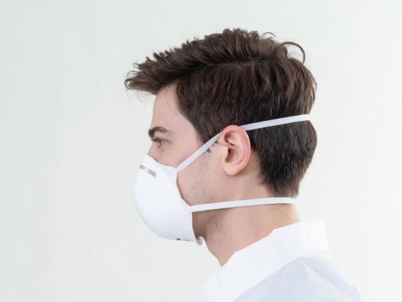 Medtecs N95 Face-mask Respirator side-view
